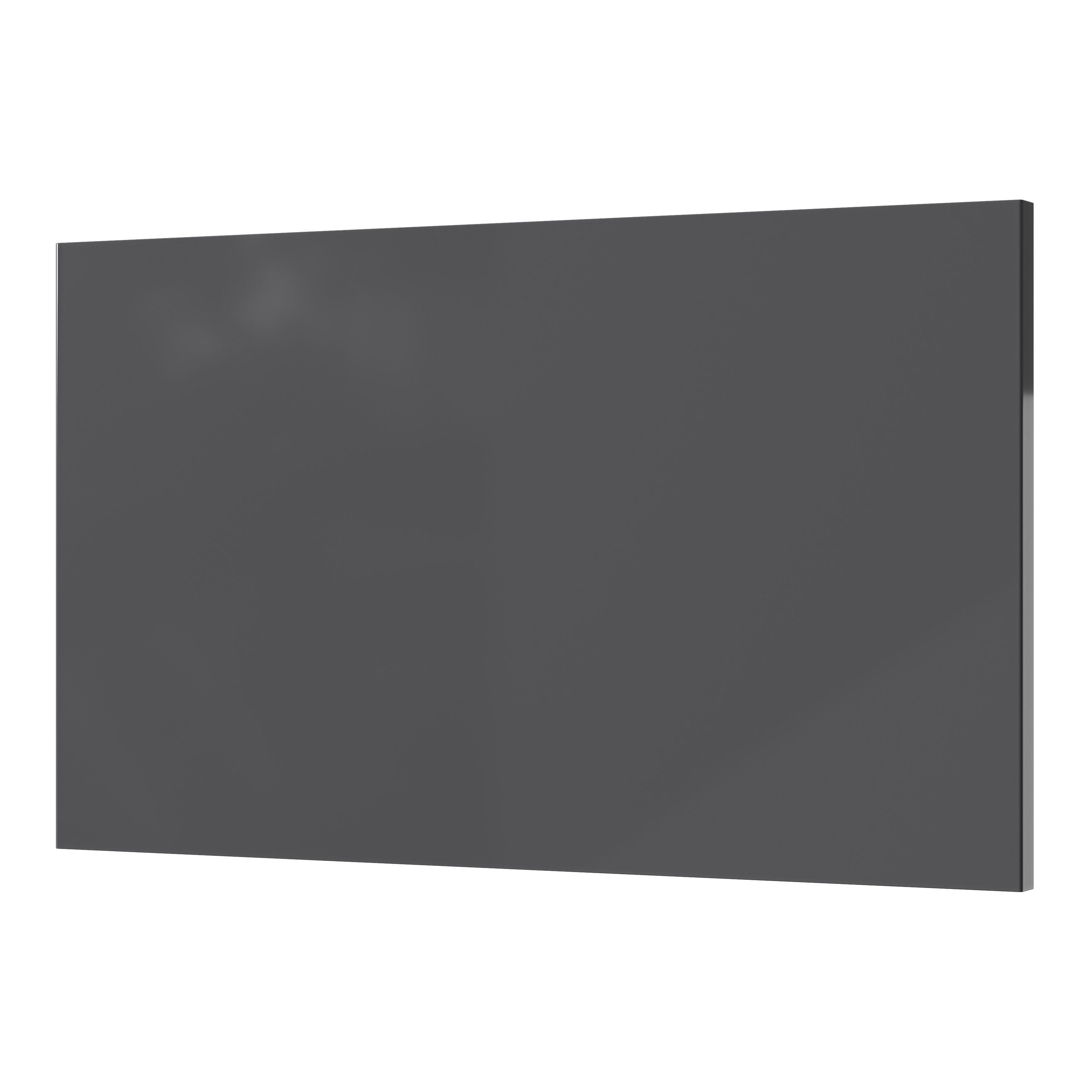 GoodHome Stevia & Garcinia Innovo handleless Gloss anthracite Slab Drawer end panel (H)340mm (W)595mm (T)18mm