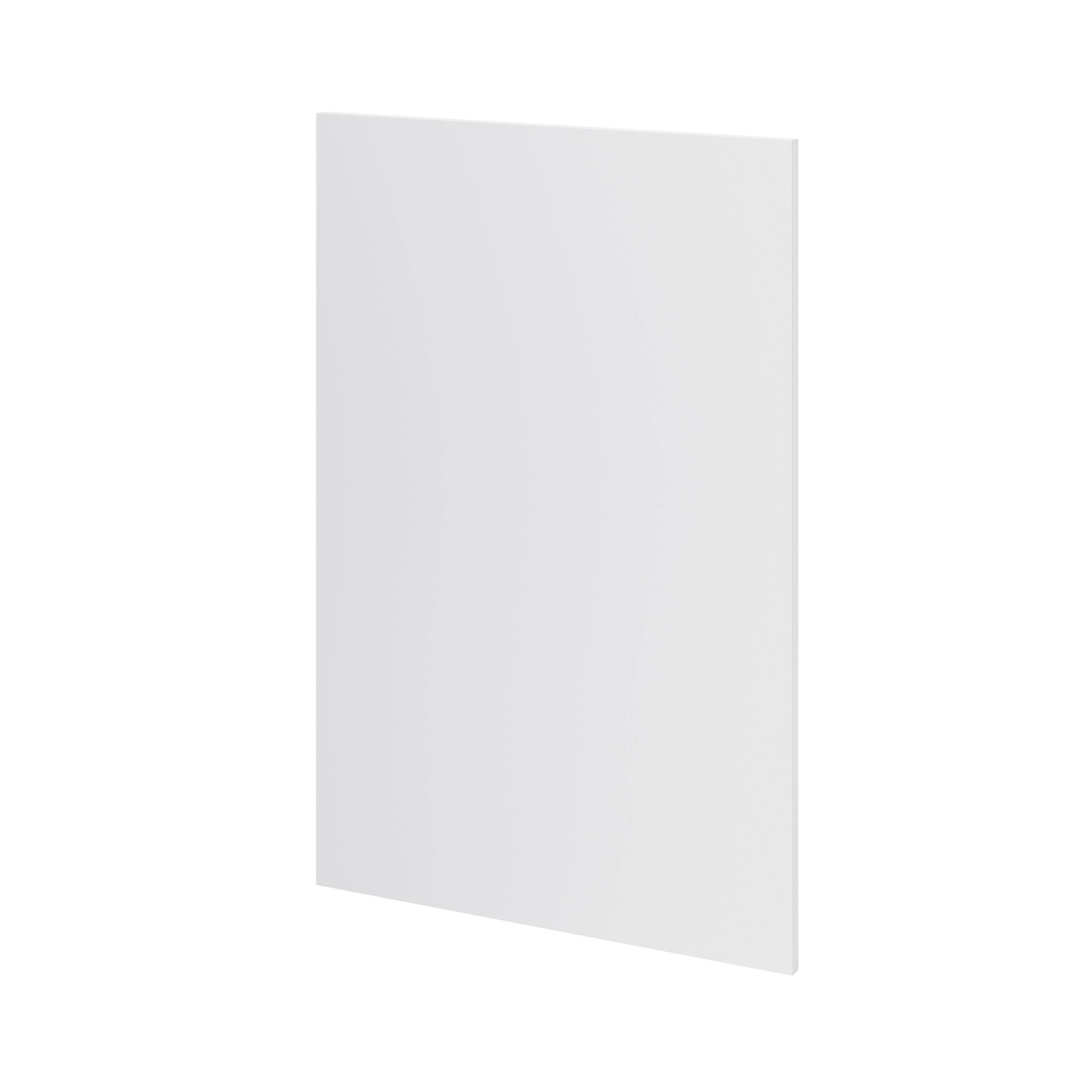 GoodHome Stevia & Garcinia Innovo handleless gloss light grey slab Standard End panel (H)934mm (W)640mm