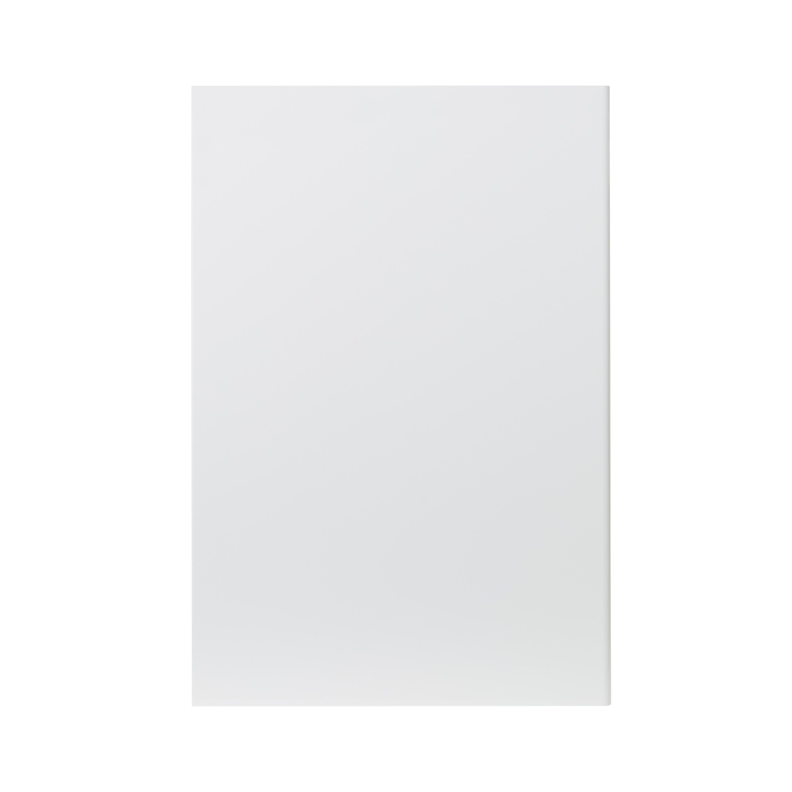 GoodHome Stevia & Garcinia Innovo handleless gloss white slab Clad on end panel (H)934mm (W)640mm