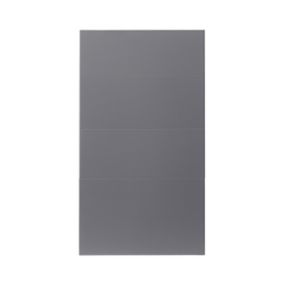 GoodHome Stevia Gloss anthracite Gloss anthracite slab Drawer front (W)400mm, Pack of 4