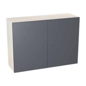 GoodHome Stevia Gloss anthracite Gloss anthracite slab Wall Kitchen cabinet (W) 1000mm (H)720mm