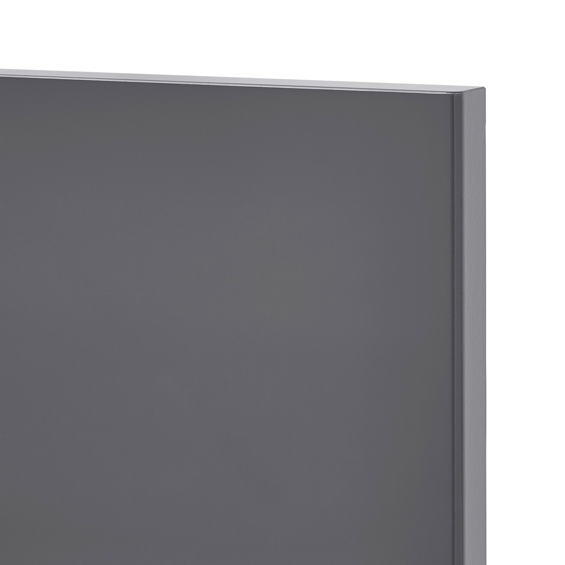 GoodHome Stevia Gloss anthracite Slab 2 drawer front, bridging door & bi-fold door 600mm