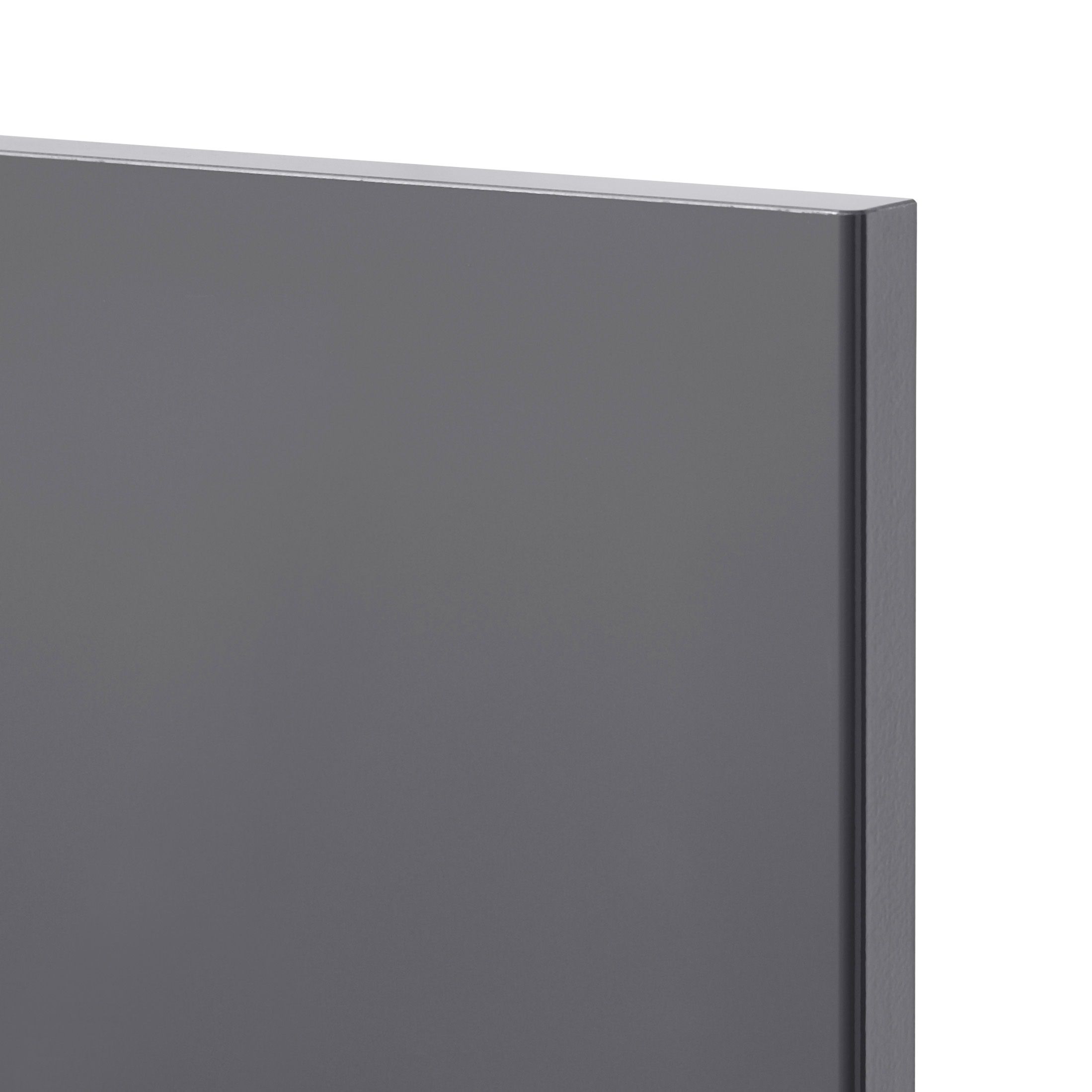GoodHome Stevia Gloss anthracite Slab 70:30 Larder Cabinet door (W)600mm (H)1287mm (T)18mm