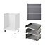 GoodHome Stevia Gloss anthracite slab Base Kitchen cabinet (W)600mm (H)720mm