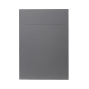 GoodHome Stevia Gloss anthracite slab Cabinet door, (W)600mm (H)715mm (T)18mm