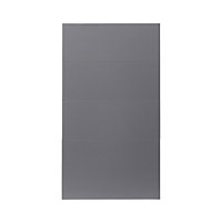 GoodHome Stevia Gloss anthracite slab Drawer front (W)400mm, Pack of 4