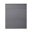 GoodHome Stevia Gloss anthracite slab Drawer front (W)600mm, Pack of 3