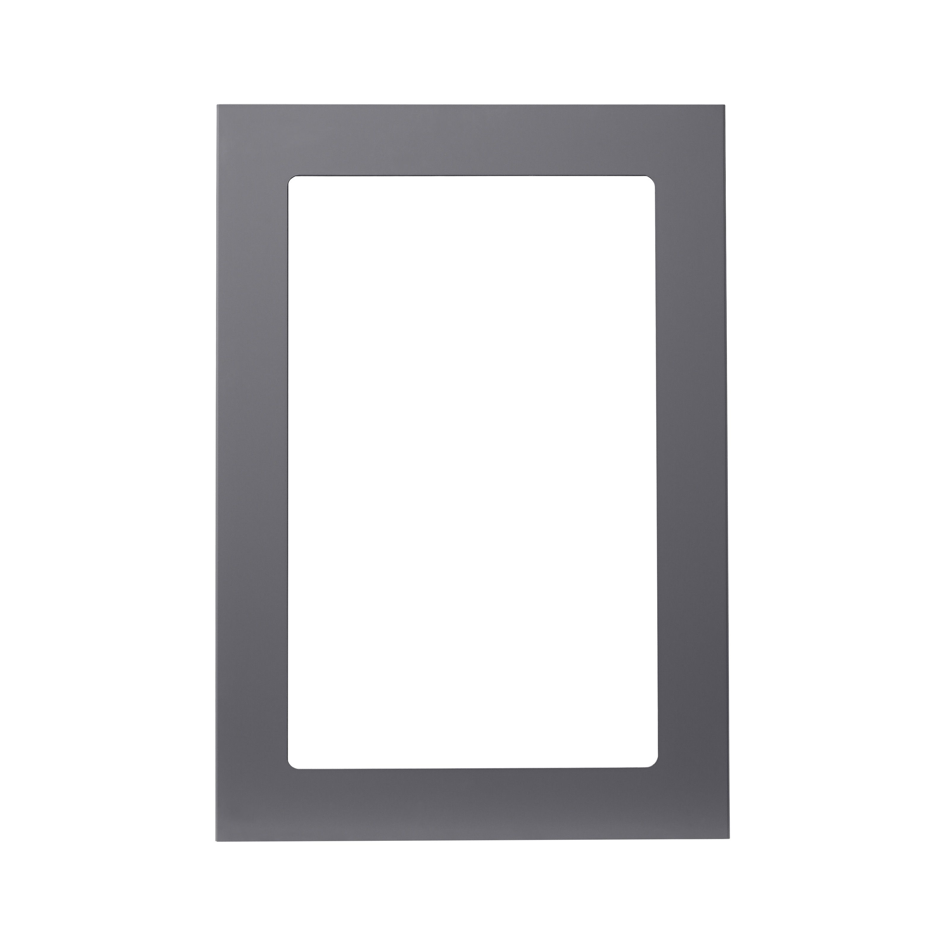 GoodHome Stevia Gloss anthracite Slab Glazed Cabinet door (W)500mm (H)715mm (T)18mm