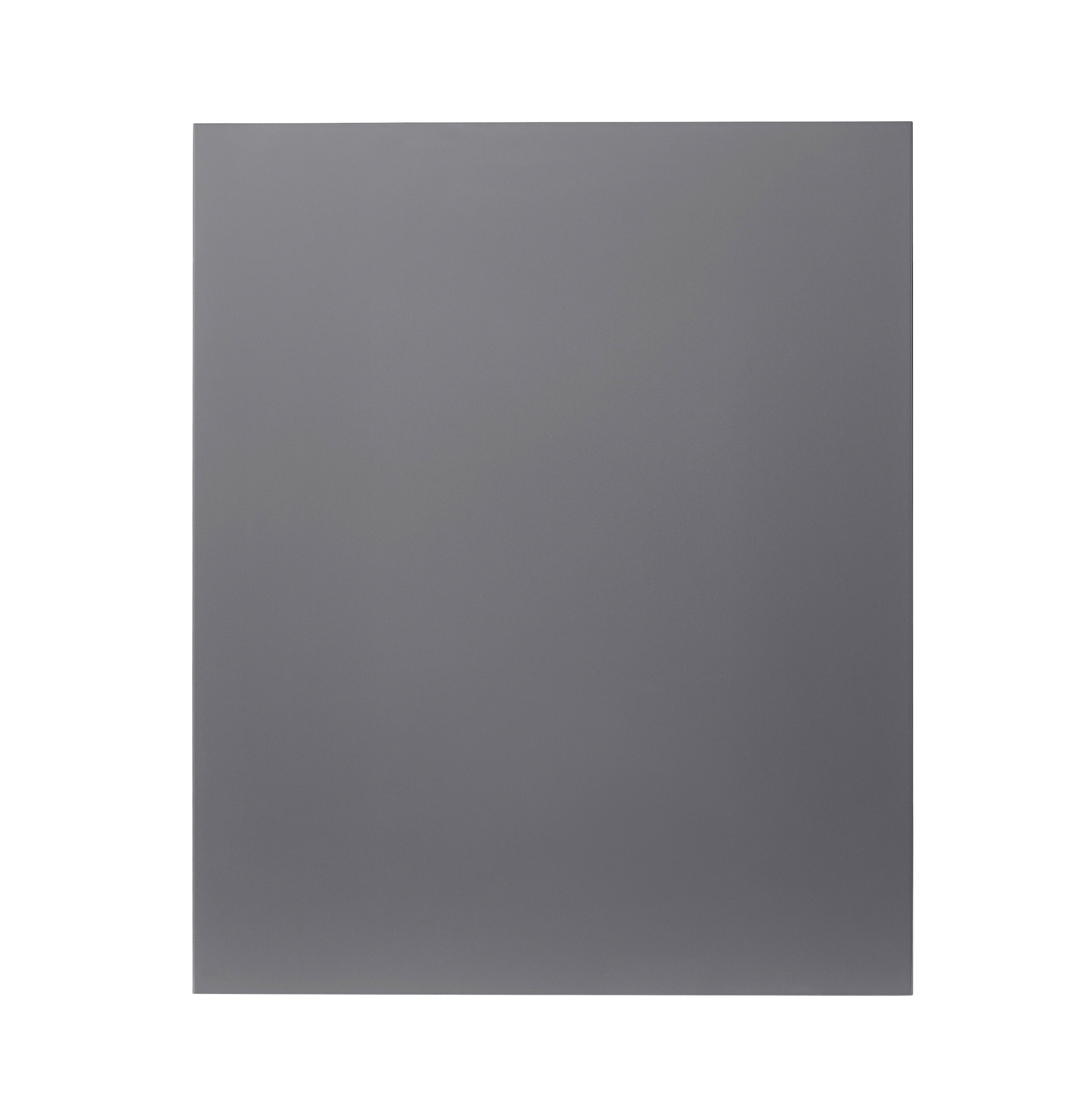 GoodHome Stevia Gloss anthracite slab Gloss anthracite Tall appliance Cabinet door (W)600mm (H)723mm (T)18mm