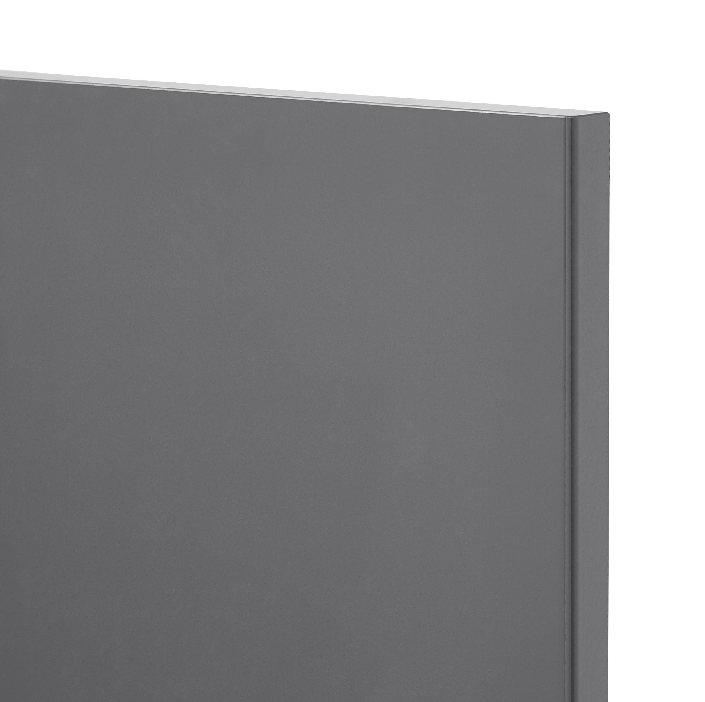 GoodHome Stevia Gloss anthracite Slab Larder Cabinet door (W)500mm (H)1287mm (T)18mm