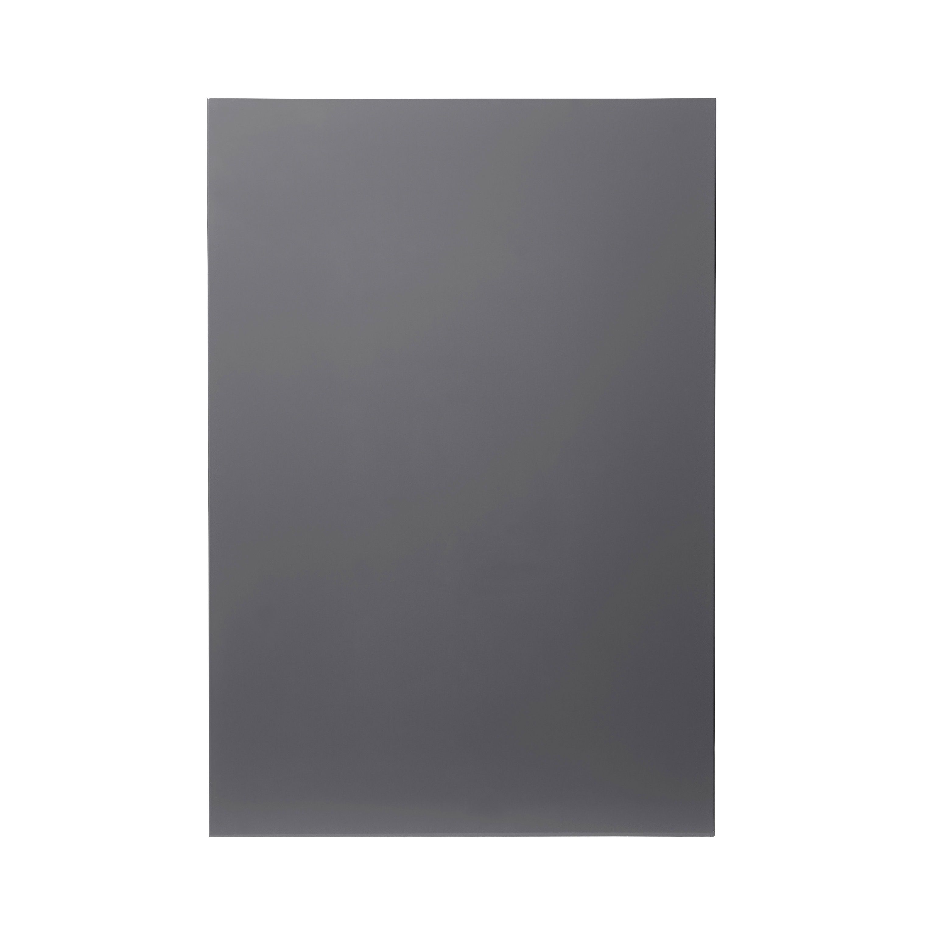 GoodHome Stevia Gloss anthracite slab Tall appliance Cabinet door (W)600mm (H)867mm (T)18mm