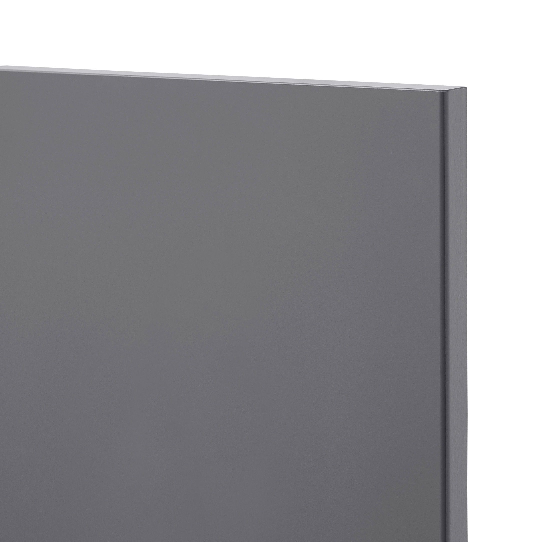 GoodHome Stevia Gloss anthracite Slab Tall appliance Cabinet door (W)600mm (H)867mm (T)18mm