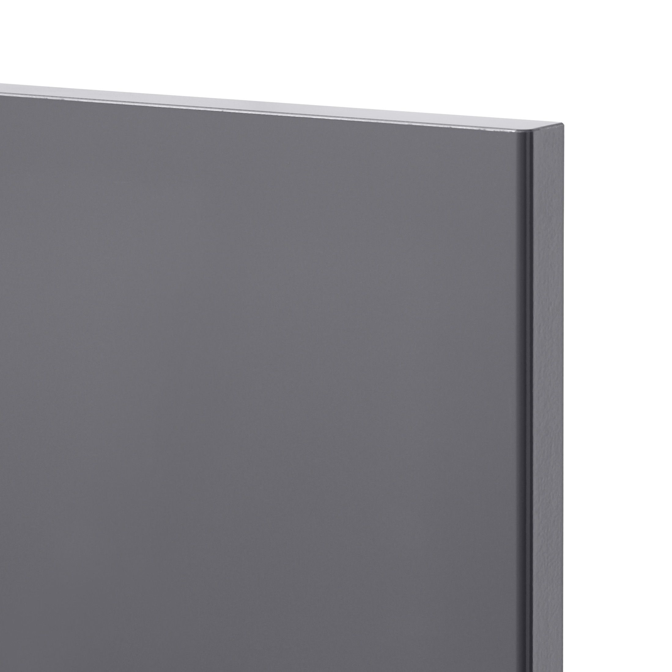 GoodHome Stevia Gloss anthracite Slab Tall larder Cabinet door (W)500mm (H)1467mm (T)18mm