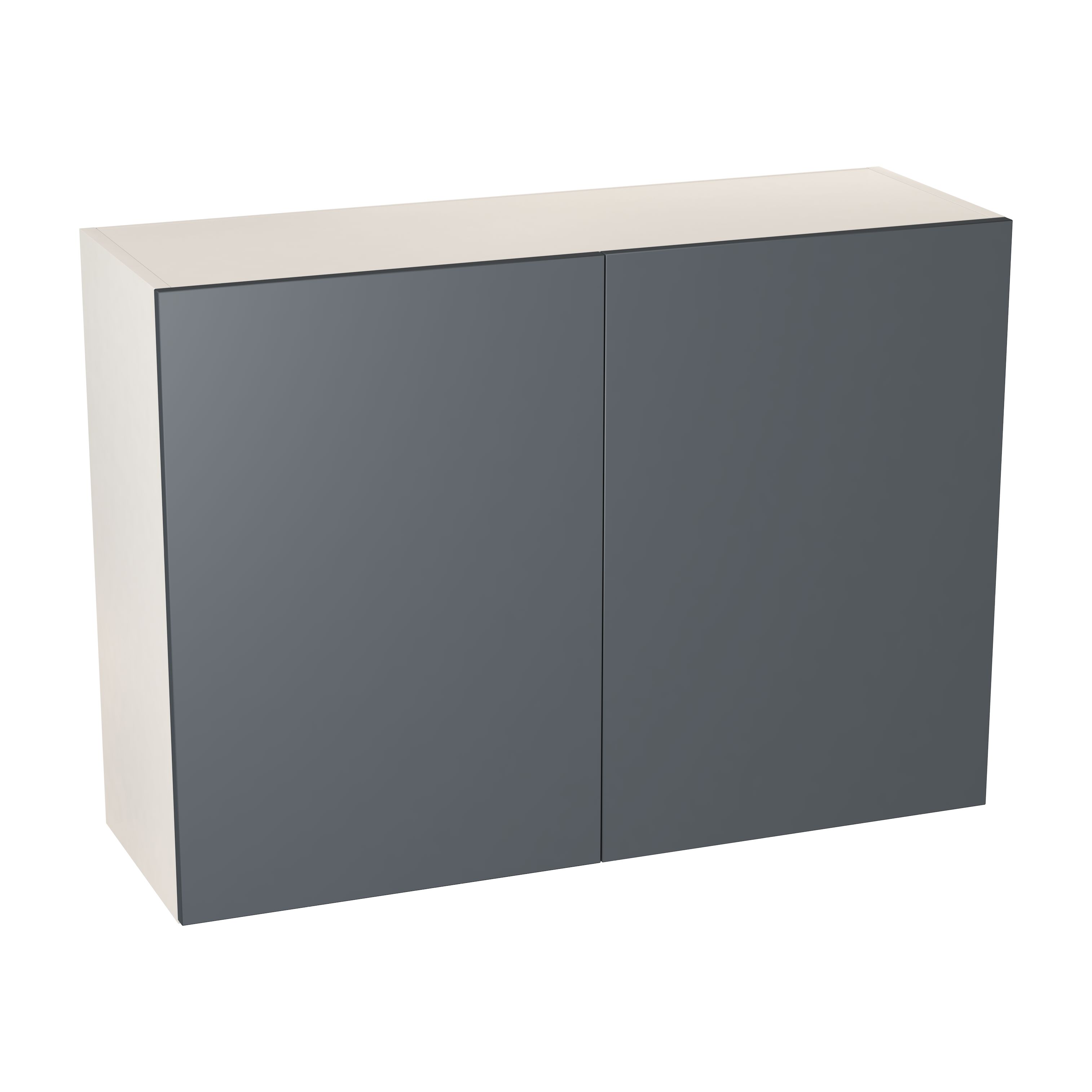 GoodHome Stevia Gloss anthracite slab Wall Kitchen cabinet (W)1000mm (H ...