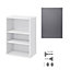 GoodHome Stevia Gloss anthracite slab Wall Kitchen cabinet (W)500mm (H)720mm
