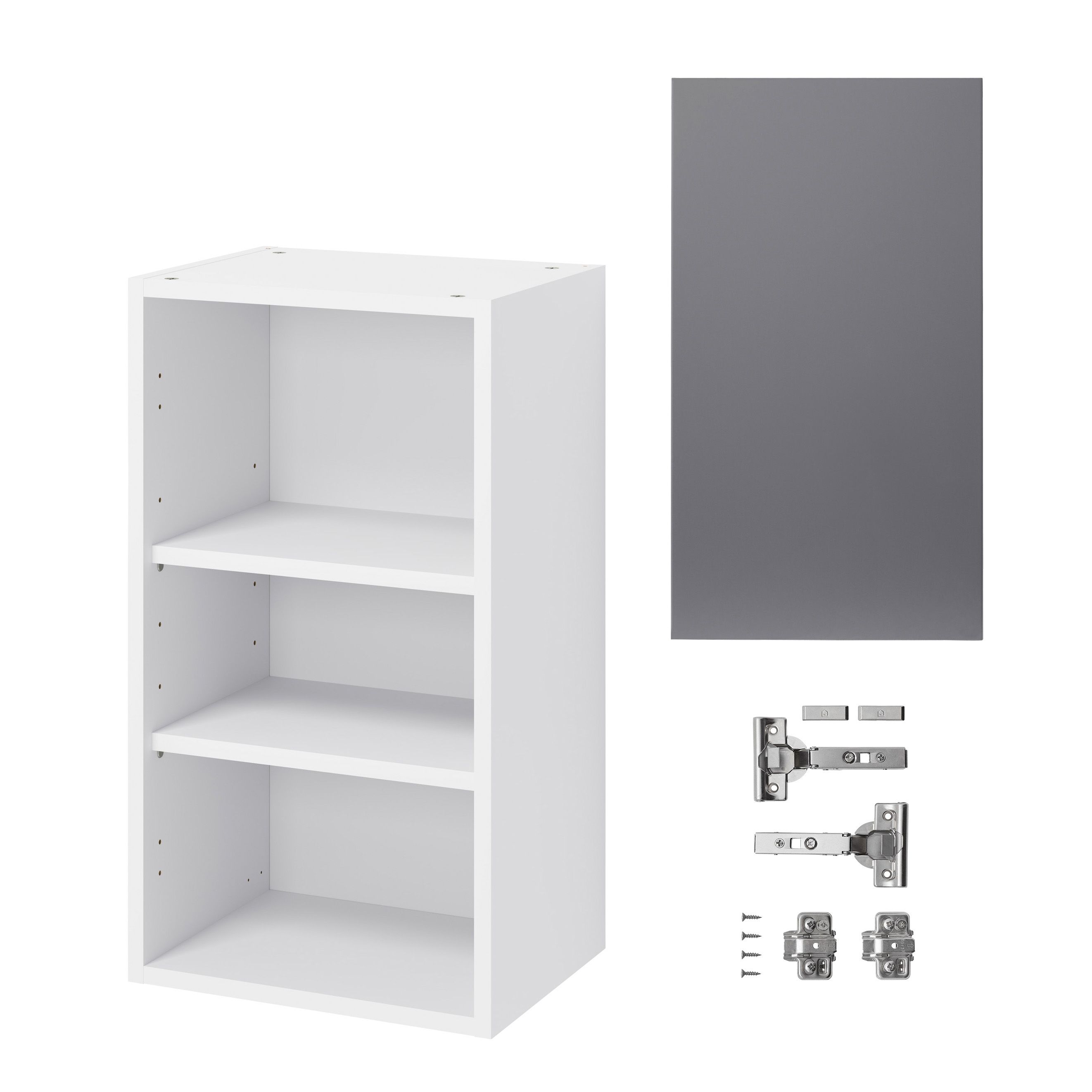 GoodHome Stevia Gloss anthracite Wall Kitchen cabinet (W) 400mm (H)720mm