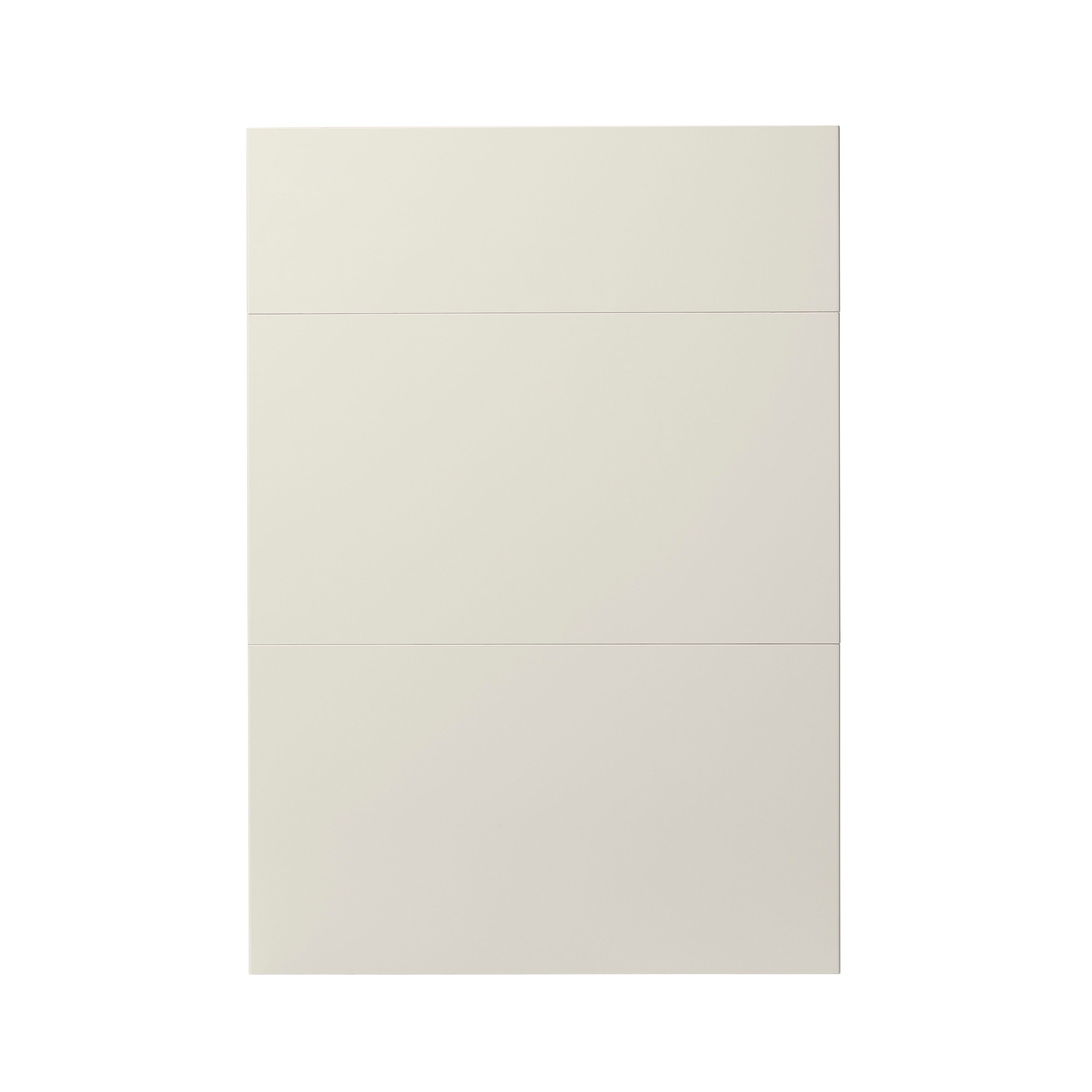 GoodHome Stevia Gloss cream 3 drawer front, Pack of 1 (H)715mm (W)497mm (T)18mm