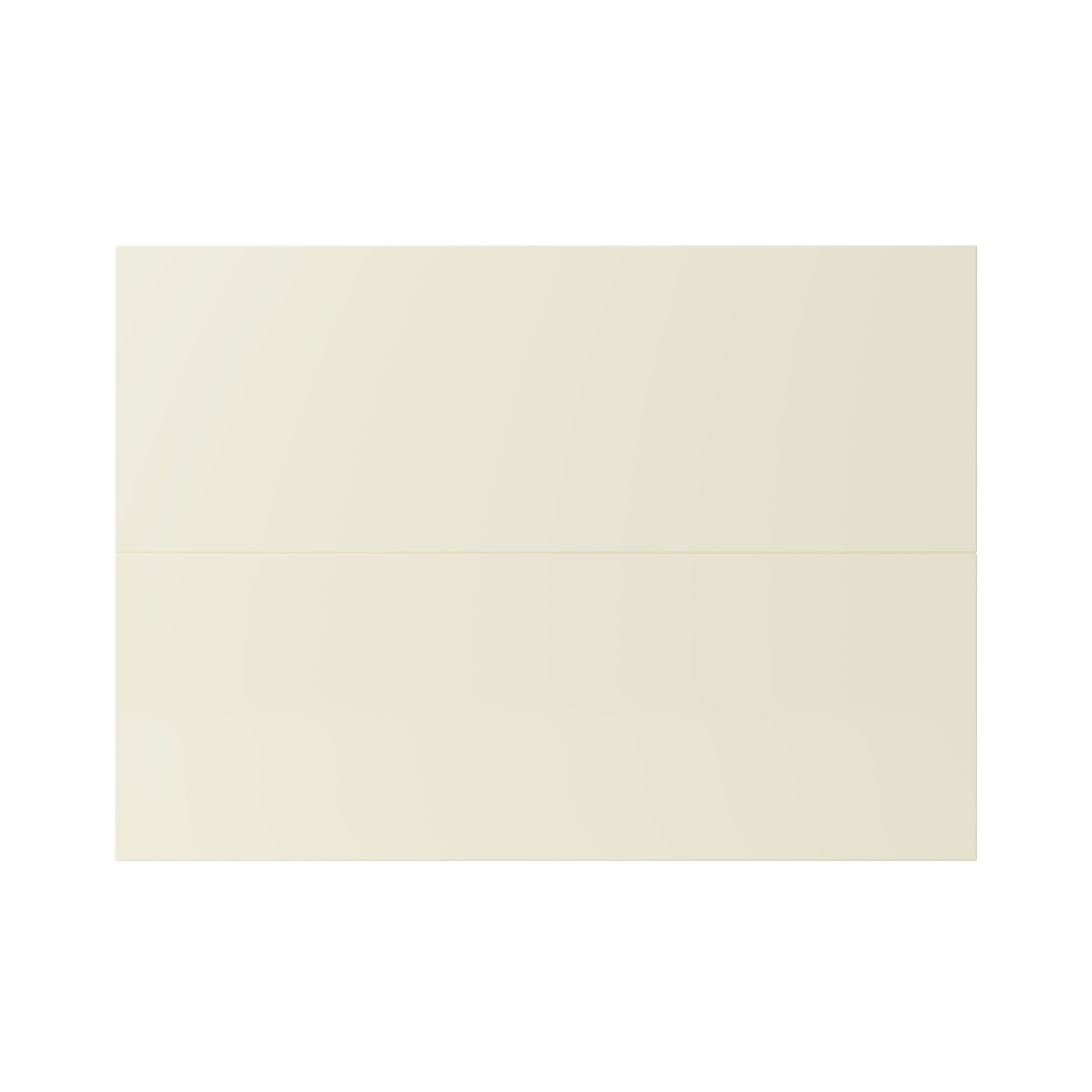 GoodHome Stevia Gloss cream Slab 2 drawer front, bridging door & bi-fold door 1000mm