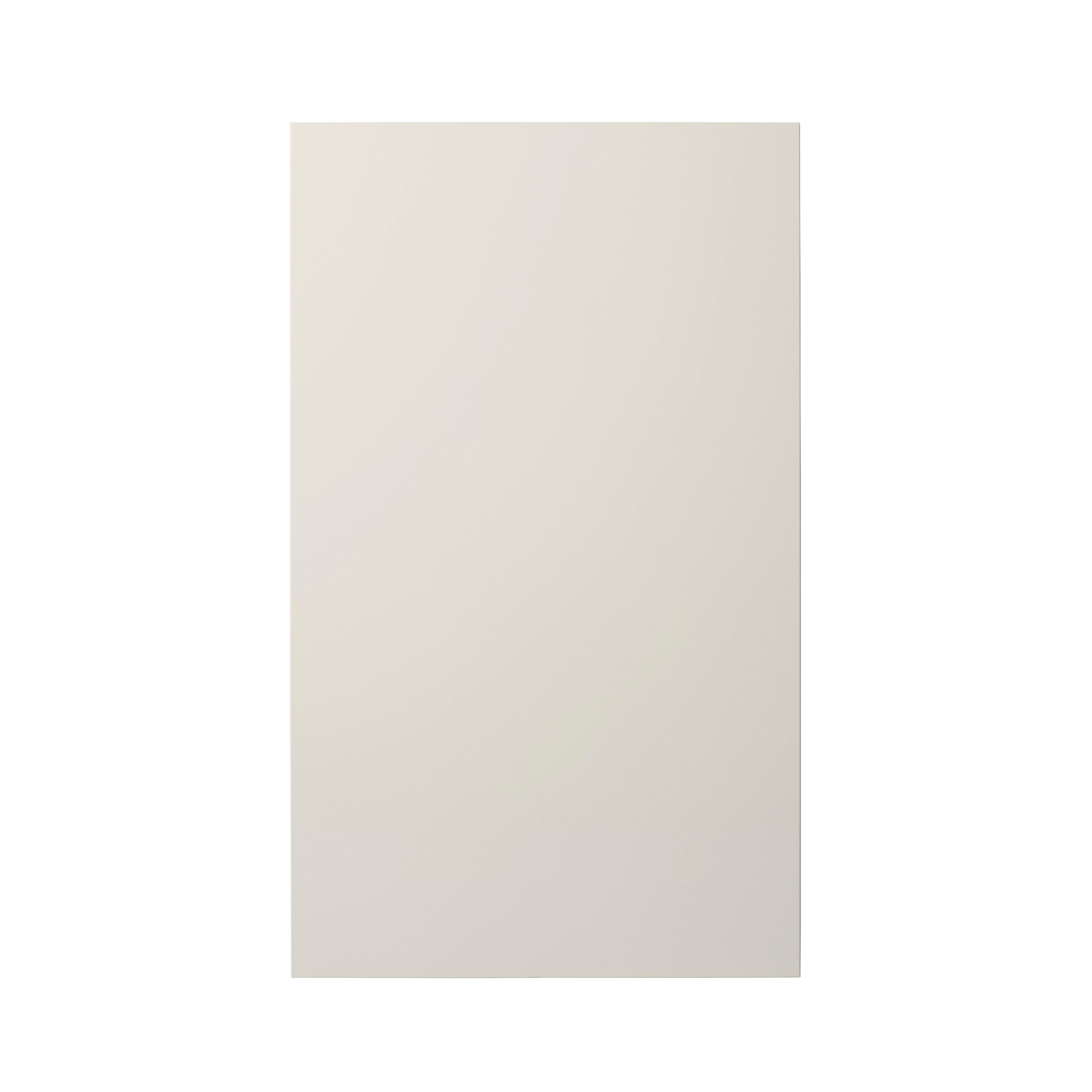 GoodHome Stevia Gloss cream Slab 50:50 Larder/fridge Cabinet door (W)600mm (H)1001mm (T)18mm