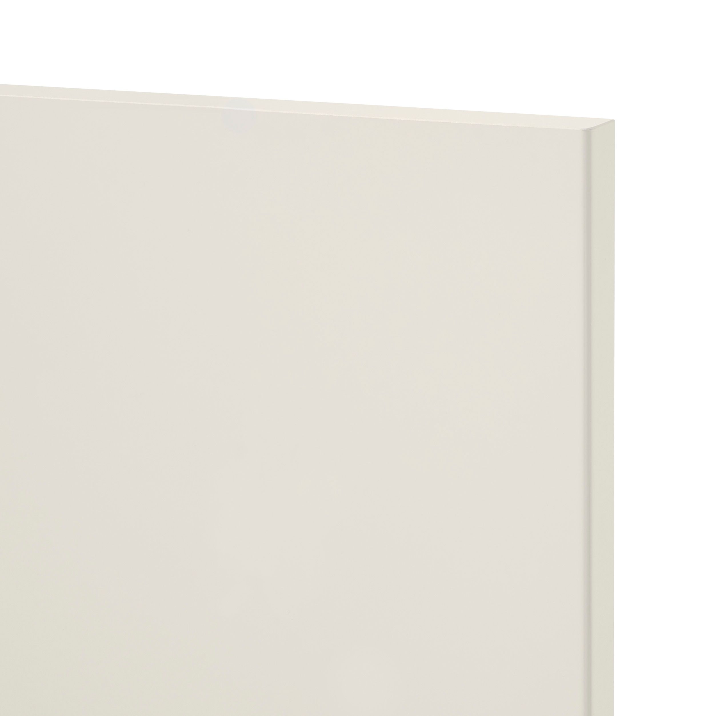 GoodHome Stevia Gloss cream Slab 50:50 Larder/fridge Cabinet door (W)600mm (H)1001mm (T)18mm