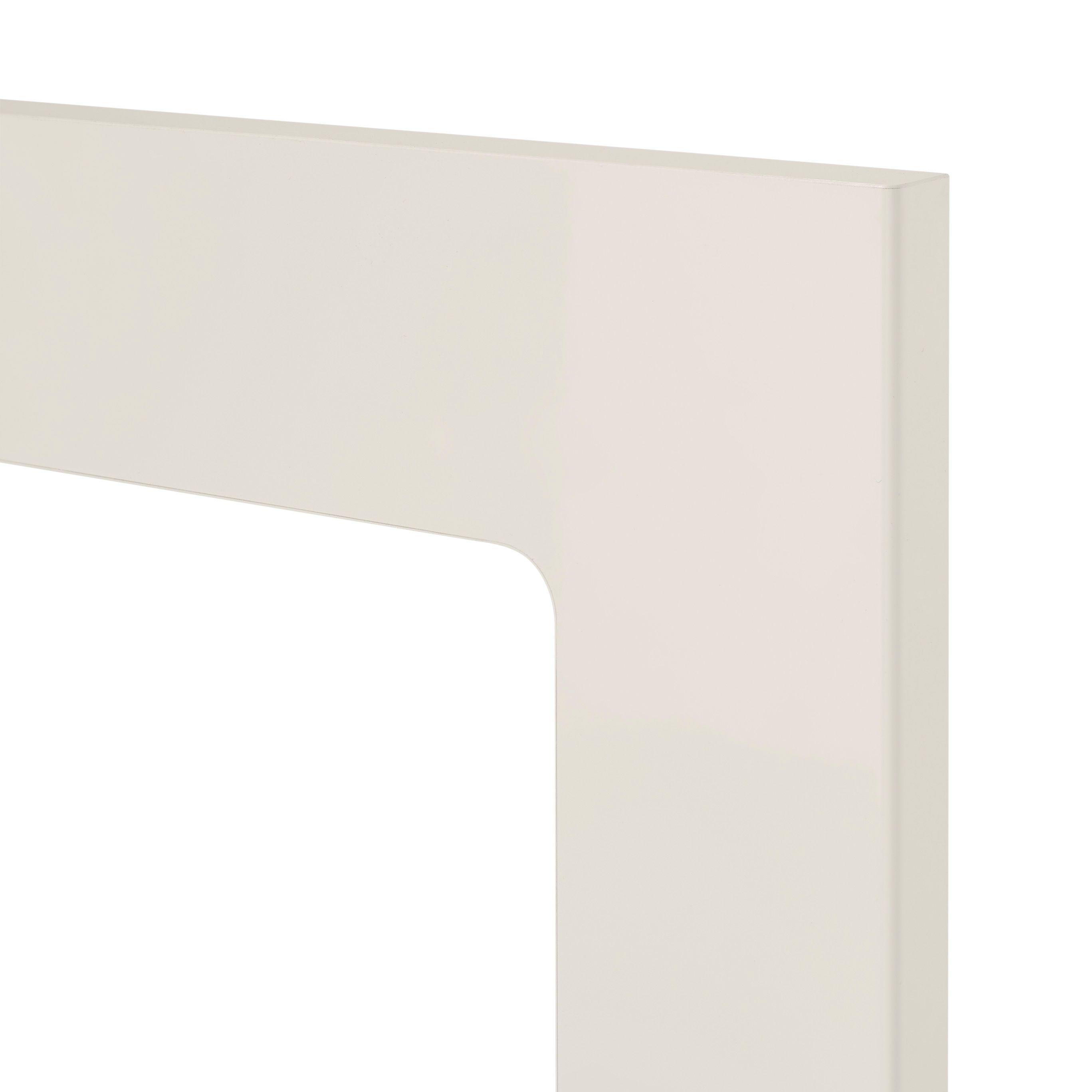 GoodHome Stevia Gloss cream Slab Glazed Tall glazed Cabinet door (W)500mm (H)895mm (T)18mm
