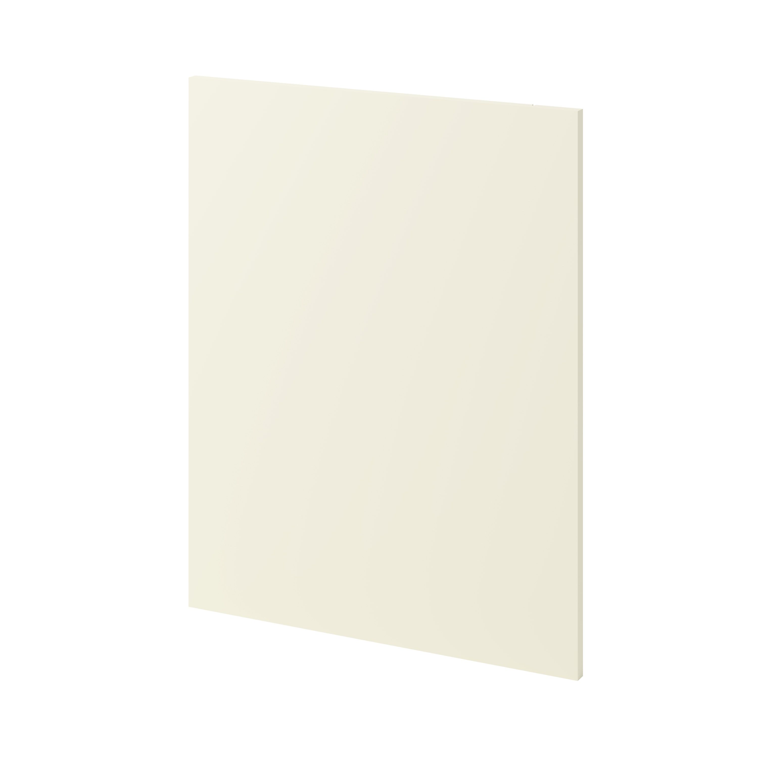 GoodHome Stevia Gloss cream Slab RH Standard End panel (H)720mm (W)570mm