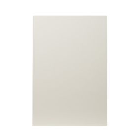 GoodHome Stevia Gloss cream slab Standard Base End support panel (H)870mm (W)590mm