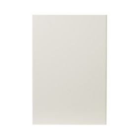 GoodHome Stevia Gloss cream slab Standard Clad on end panel (H)900mm (W)610mm
