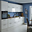 GoodHome Stevia Gloss cream slab Tall appliance Cabinet door (W)600mm (H)723mm (T)18mm