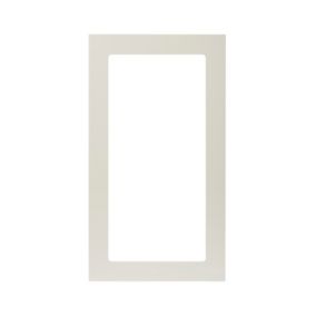 GoodHome Stevia Gloss cream slab Tall glazed Cabinet door (W)500mm (H)895mm (T)18mm