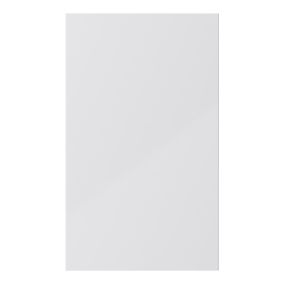 GoodHome Stevia Gloss grey slab 50:50 Larder Cabinet door (W)600mm (H)1001mm (T)18mm