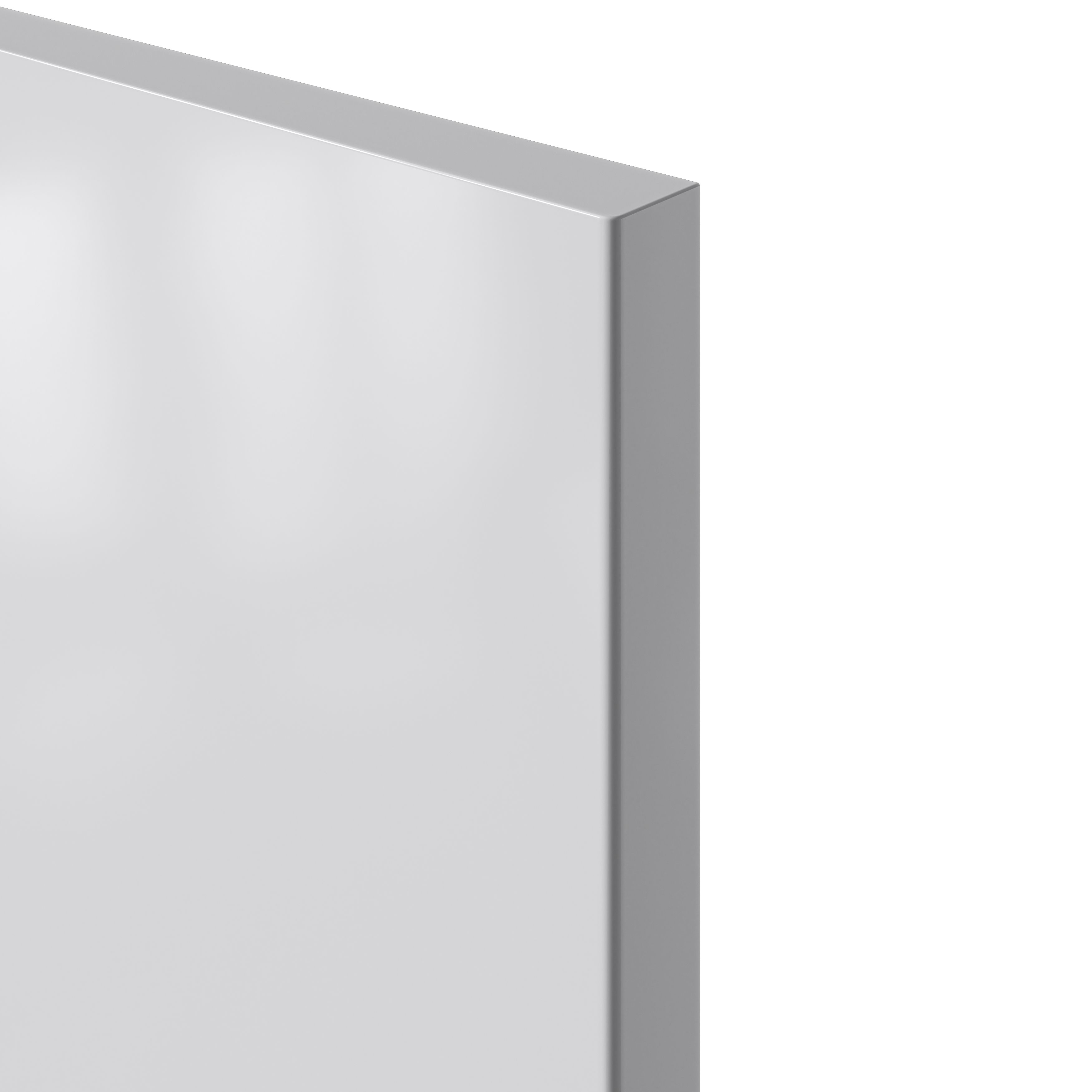 GoodHome Stevia Gloss grey Slab 50:50 Larder Cabinet door (W)600mm (H)1001mm (T)18mm