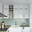 GoodHome Stevia Gloss grey slab Appliance Cabinet door (W)600mm (H)453mm (T)18mm