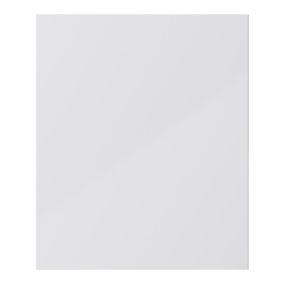 GoodHome Stevia Gloss grey slab Drawer front (W)600mm, Pack of 3