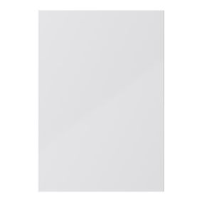 GoodHome Stevia Gloss grey slab Drawerline door & drawer front, (W)500mm (H)715mm (T)18mm