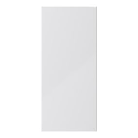 GoodHome Stevia Gloss grey slab Gloss grey Slab Tall wall Cabinet door (W)400mm (H)895mm (T)18mm