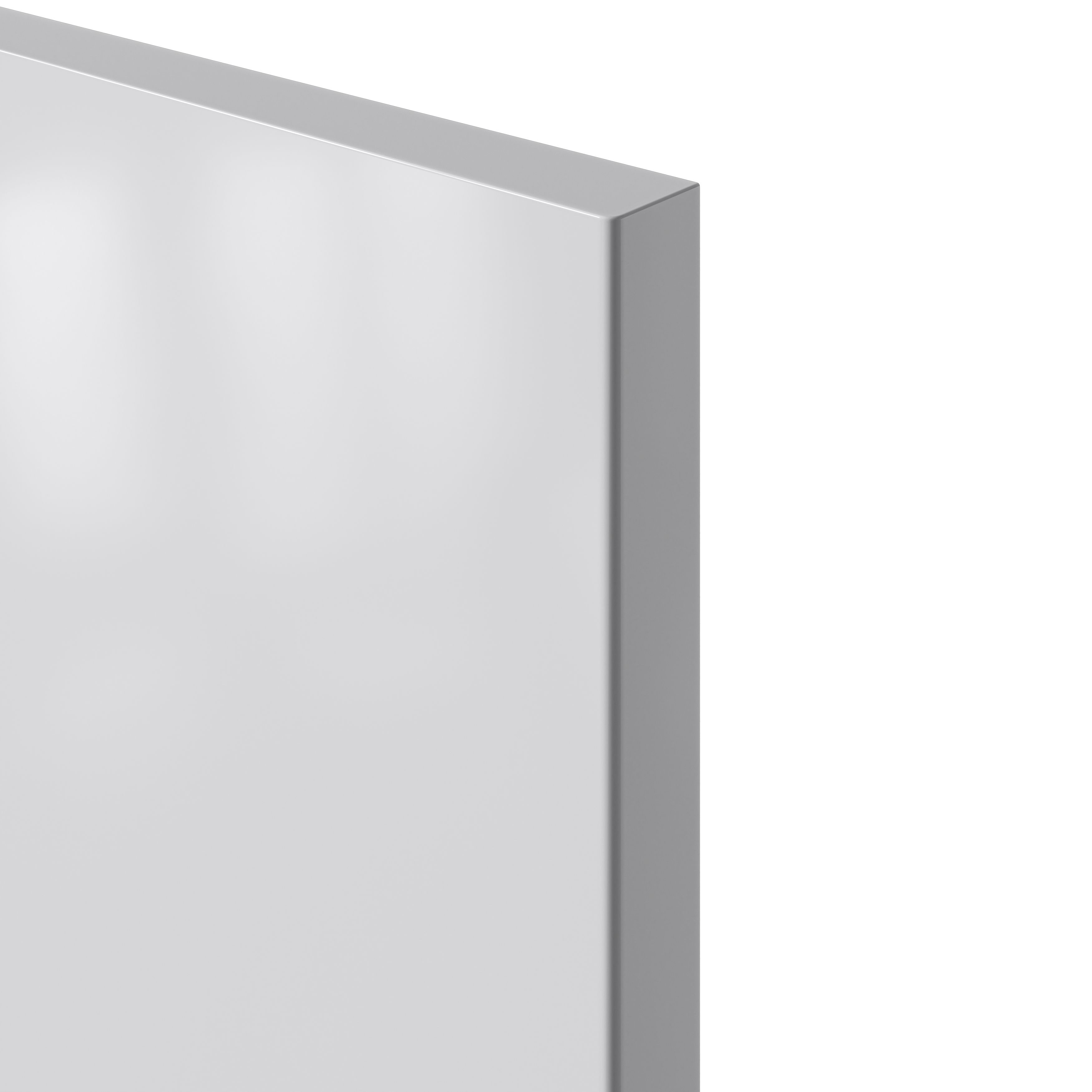 GoodHome Stevia Gloss grey Slab Highline Cabinet door (W)400mm (H)715mm (T)18mm