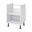 GoodHome Stevia Gloss white slab Cabinet, drawer & door set, (L)60cm