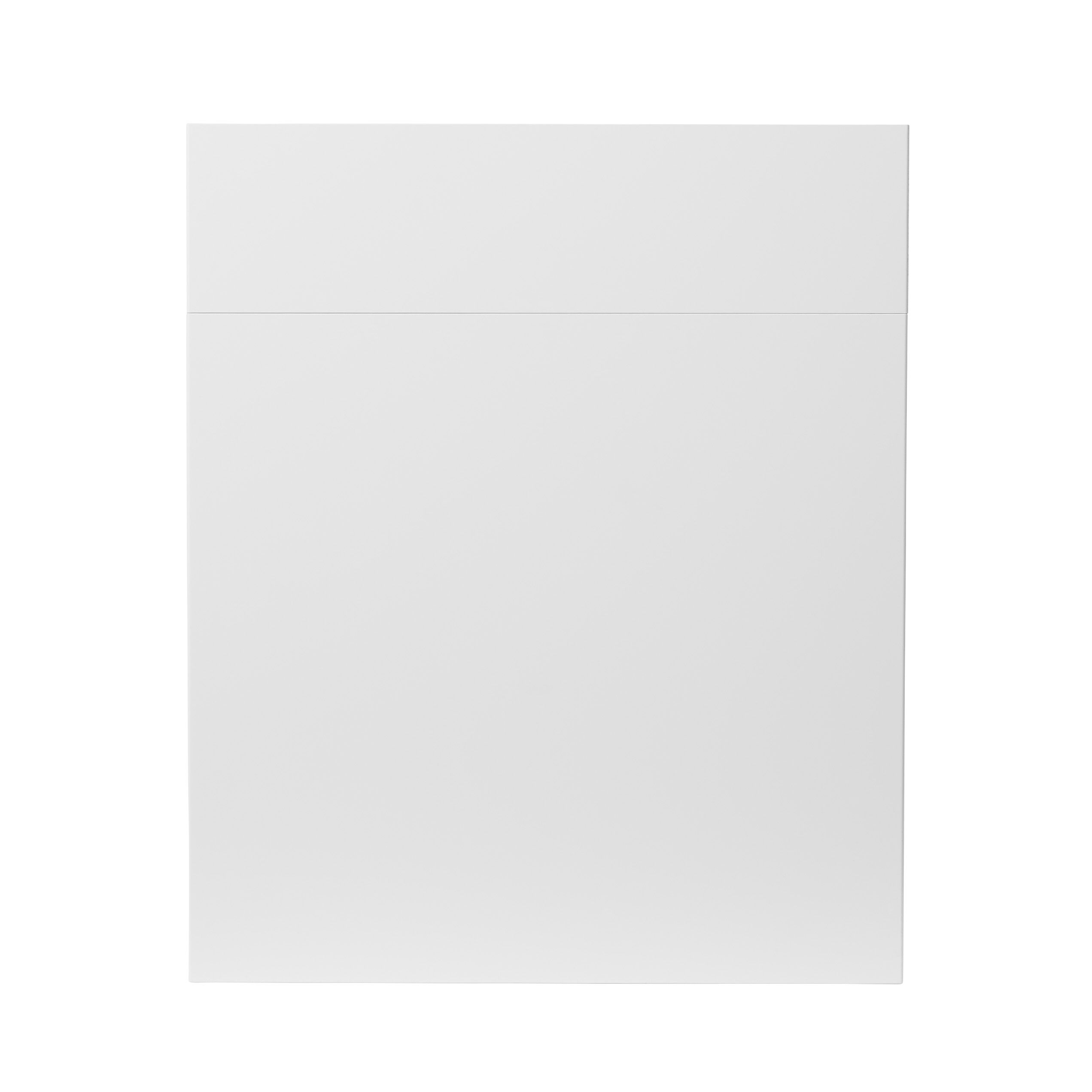 GoodHome Stevia Gloss white Slab Door & drawer 600mm