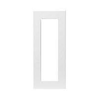 GoodHome Stevia Gloss white slab Glazed Cabinet door (W)300mm (H)715mm (T)18mm