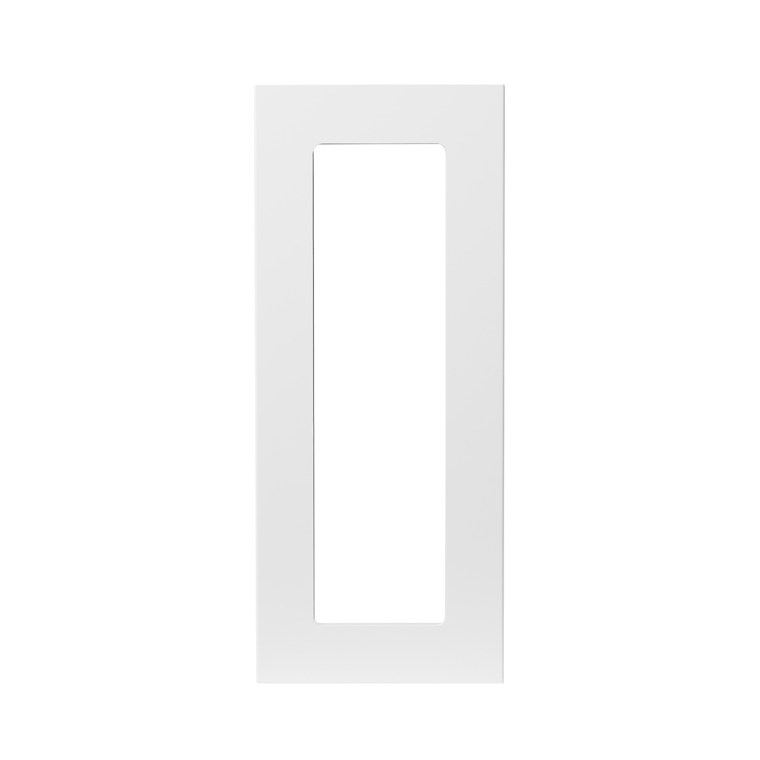 GoodHome Stevia Gloss white Slab Glazed Cabinet door (W)300mm (H)715mm (T)18mm