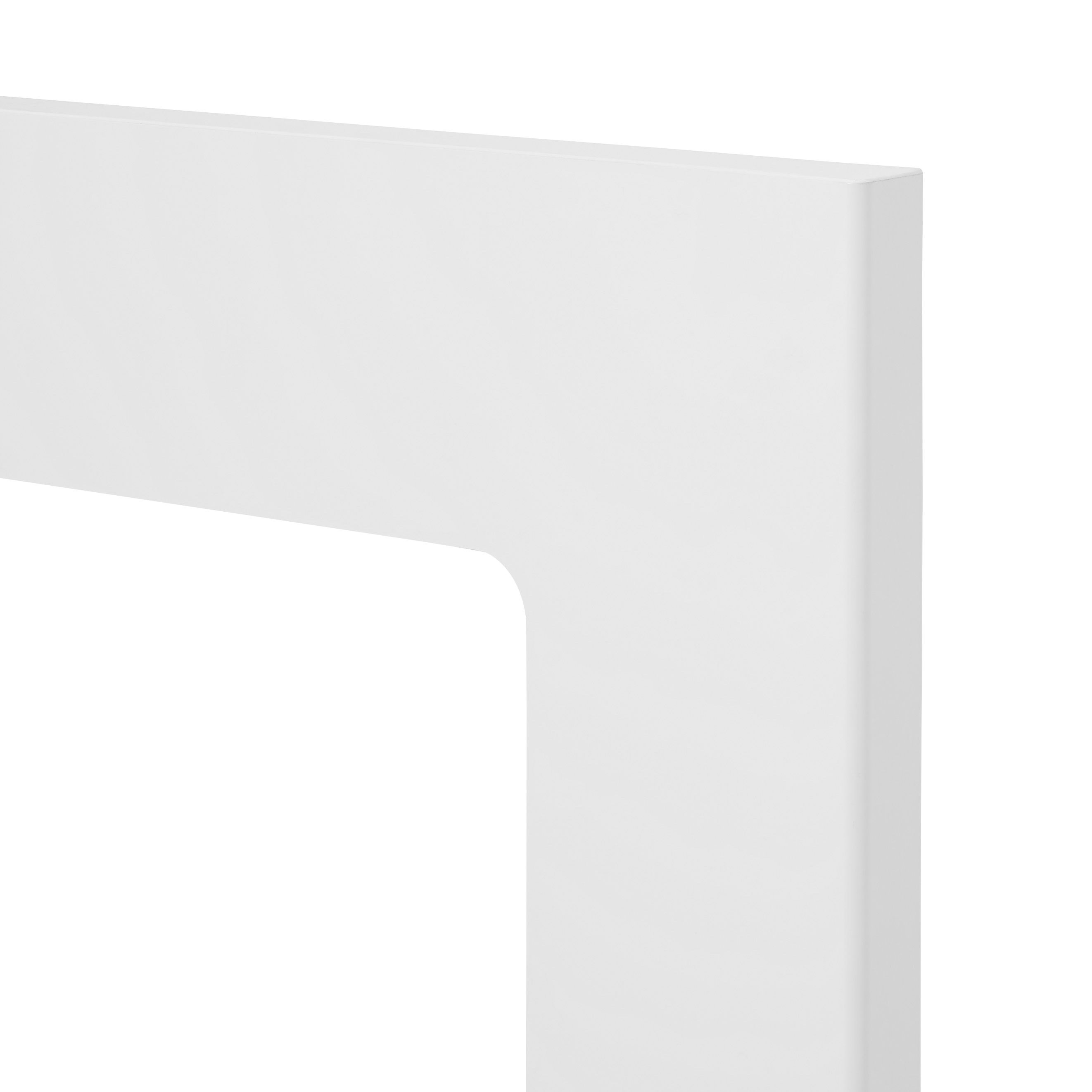 GoodHome Stevia Gloss white Slab Glazed Cabinet door (W)300mm (H)715mm (T)18mm
