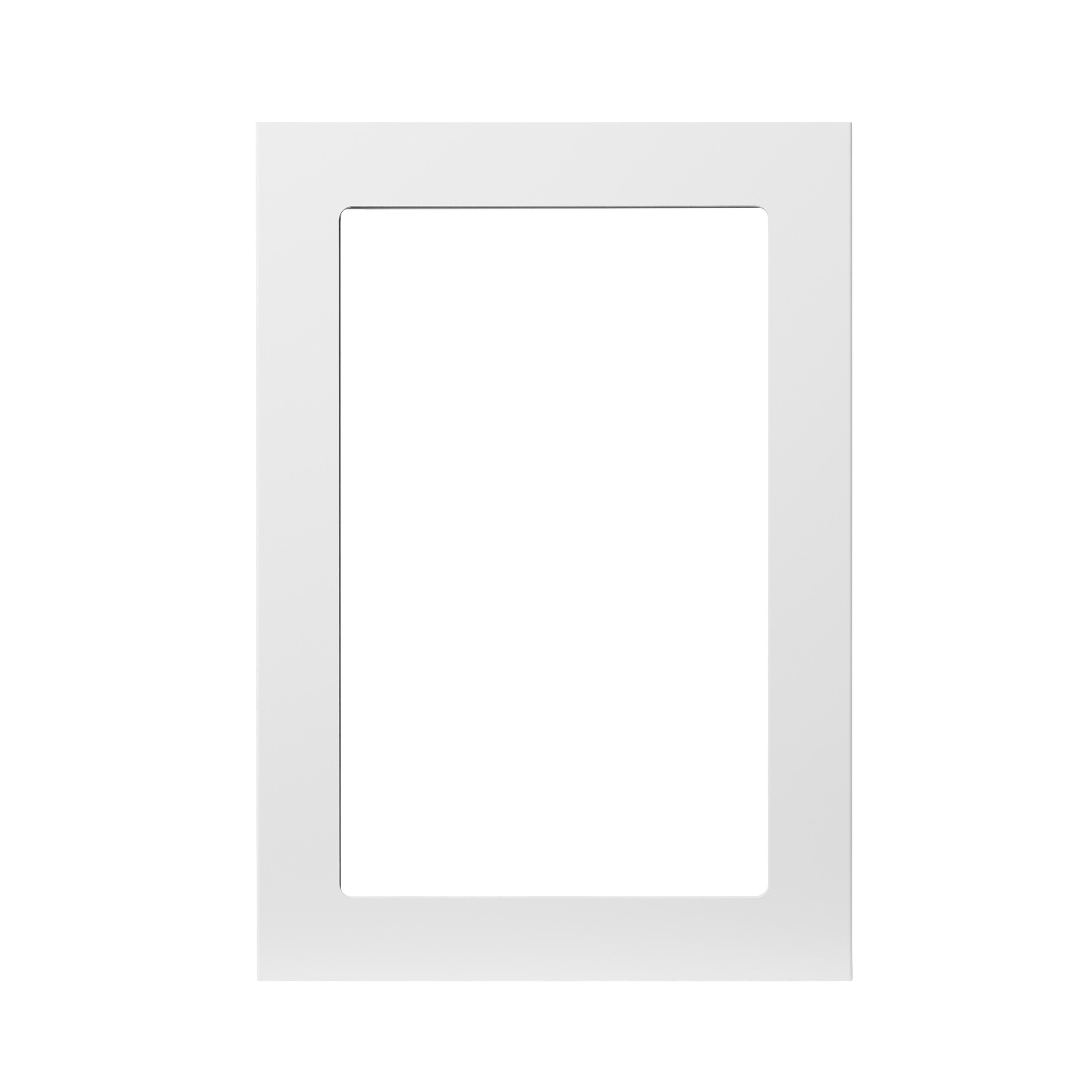 GoodHome Stevia Gloss white slab Glazed Cabinet door (W)500mm (H)715mm (T)18mm