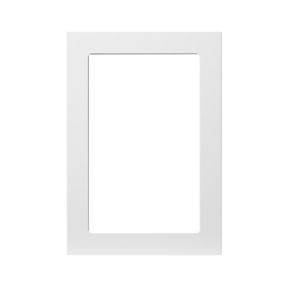 GoodHome Stevia Gloss white slab Glazed Cabinet door (W)500mm (H)715mm (T)18mm