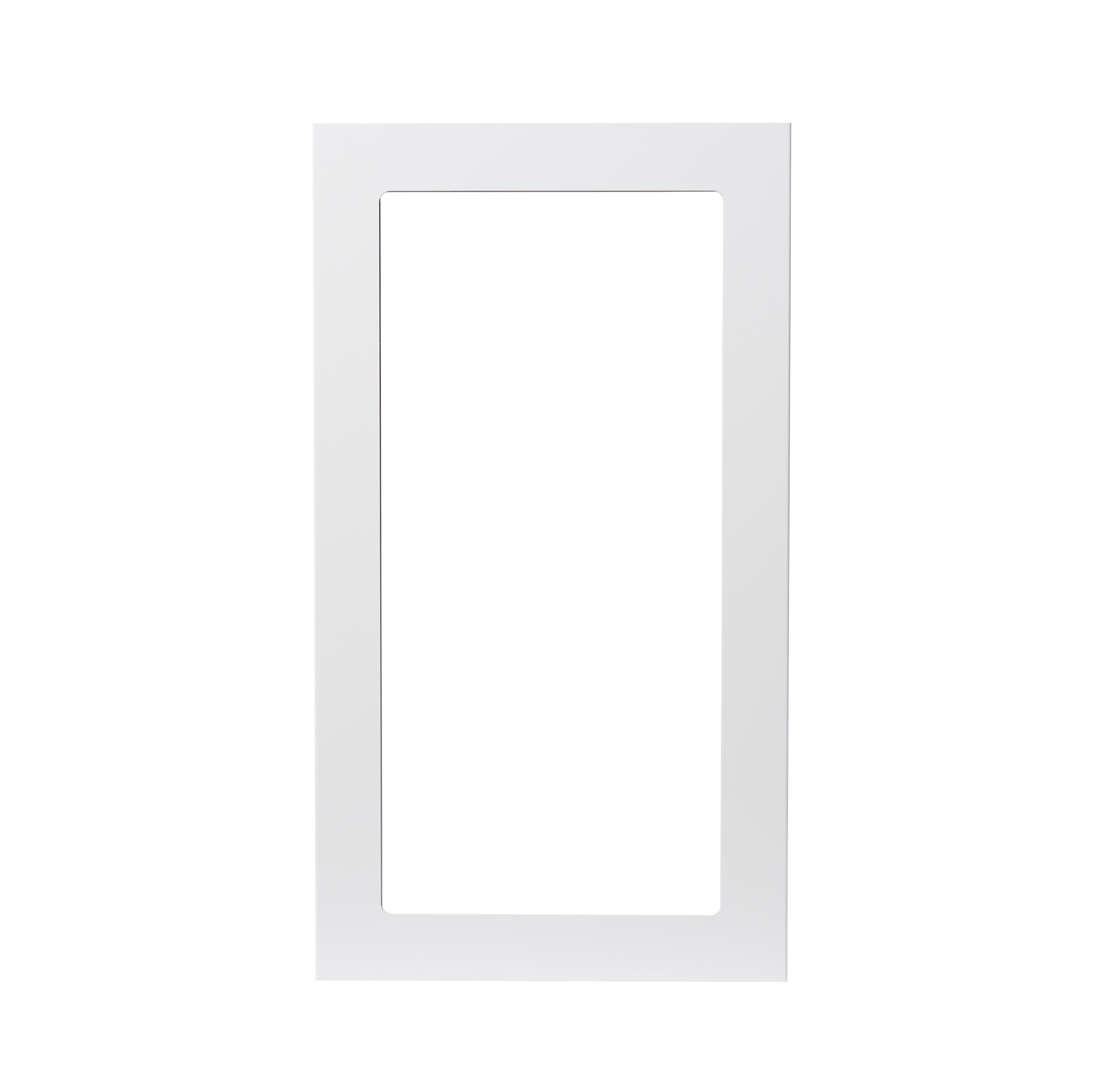 GoodHome Stevia Gloss white Slab Glazed Tall glazed Cabinet door (W)500mm (H)895mm (T)18mm