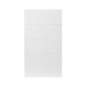 GoodHome Stevia Gloss white slab Multi drawer front (W)400mm, Pack of 4