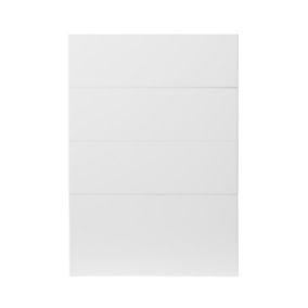 GoodHome Stevia Gloss white slab Multi drawer front (W)500mm, Pack of 4