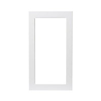 GoodHome Stevia Gloss white slab Tall glazed Cabinet door (W)500mm (H)895mm (T)18mm