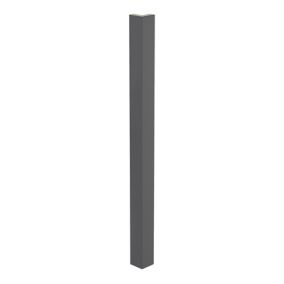 GoodHome Stevia Innovo handleless gloss anthracite slab Standard Corner post, (W)48mm (H)715mm