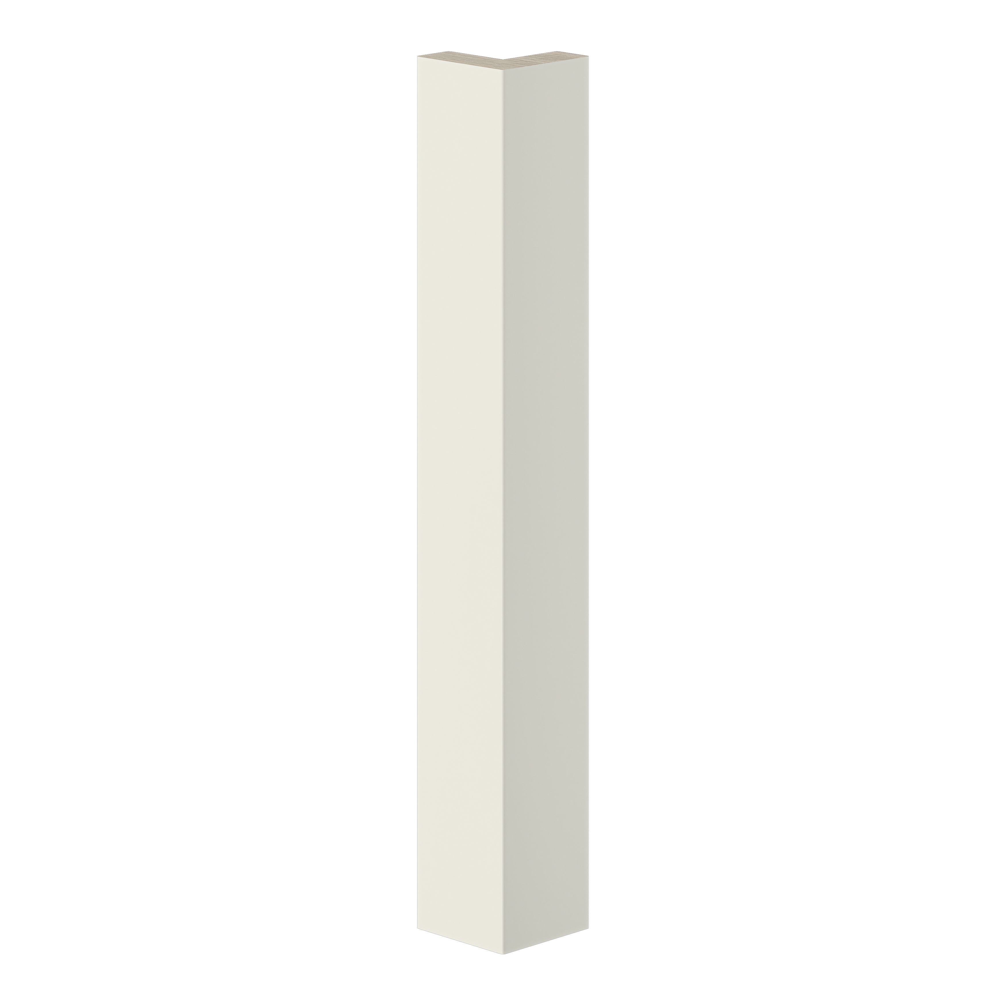 GoodHome Stevia Innovo handleless gloss cream slab Gloss cream Corner post, (W)48mm